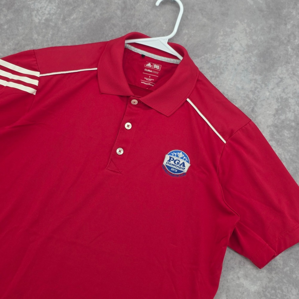 Adidas Golf Polo Shirt Mens S Red 2013 PGA Championship Oak Hill Small ClimaCool
